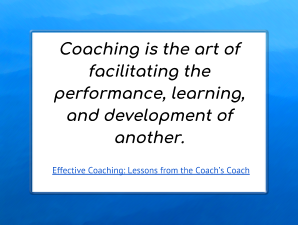 What Makes an Effective Coach?